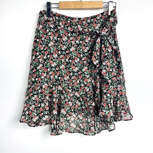 Rebecca Minkoff Alice A-line Multicolored Floral Ruffle Wrap Style Skirt Sz XS - Picture 5 of 15